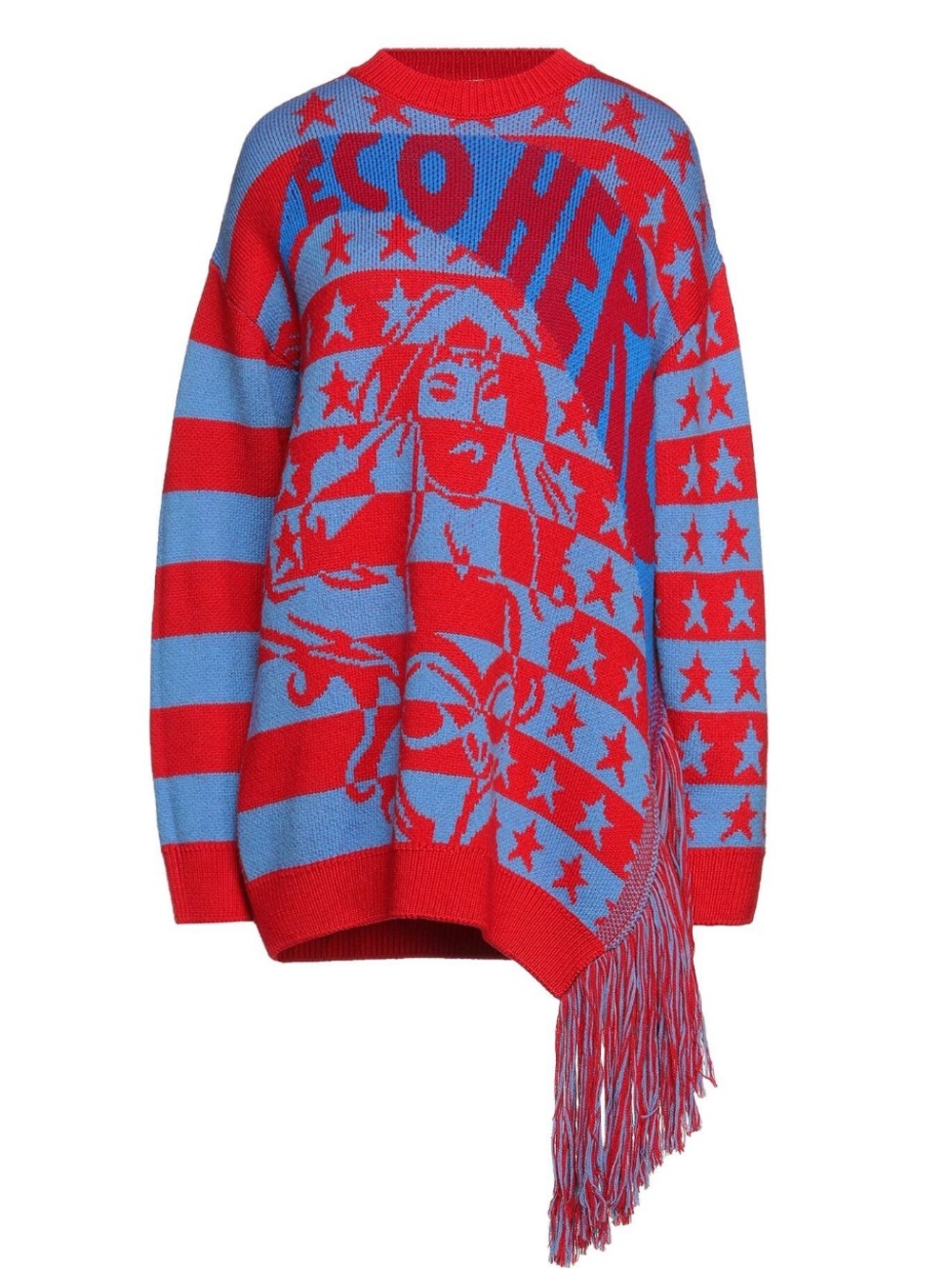 Stella McCartney Eco Hero Intarsia Fringe Sweater Fits US 2-4